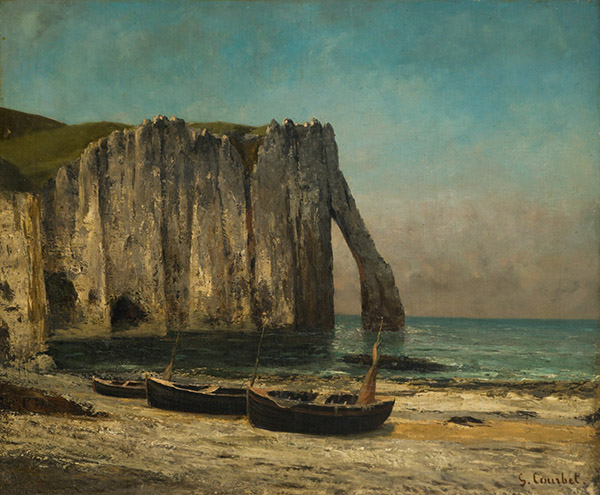 1 Gustave Courbet La scogliera a Étretat 1869 olio su tela Johannesburg Art Gallery